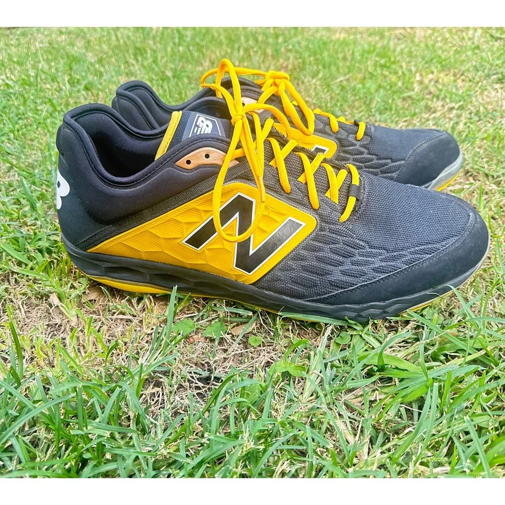 New Balance L3000BY4 Mens Baseball Cleats Black Yellow Size 17 2E‎